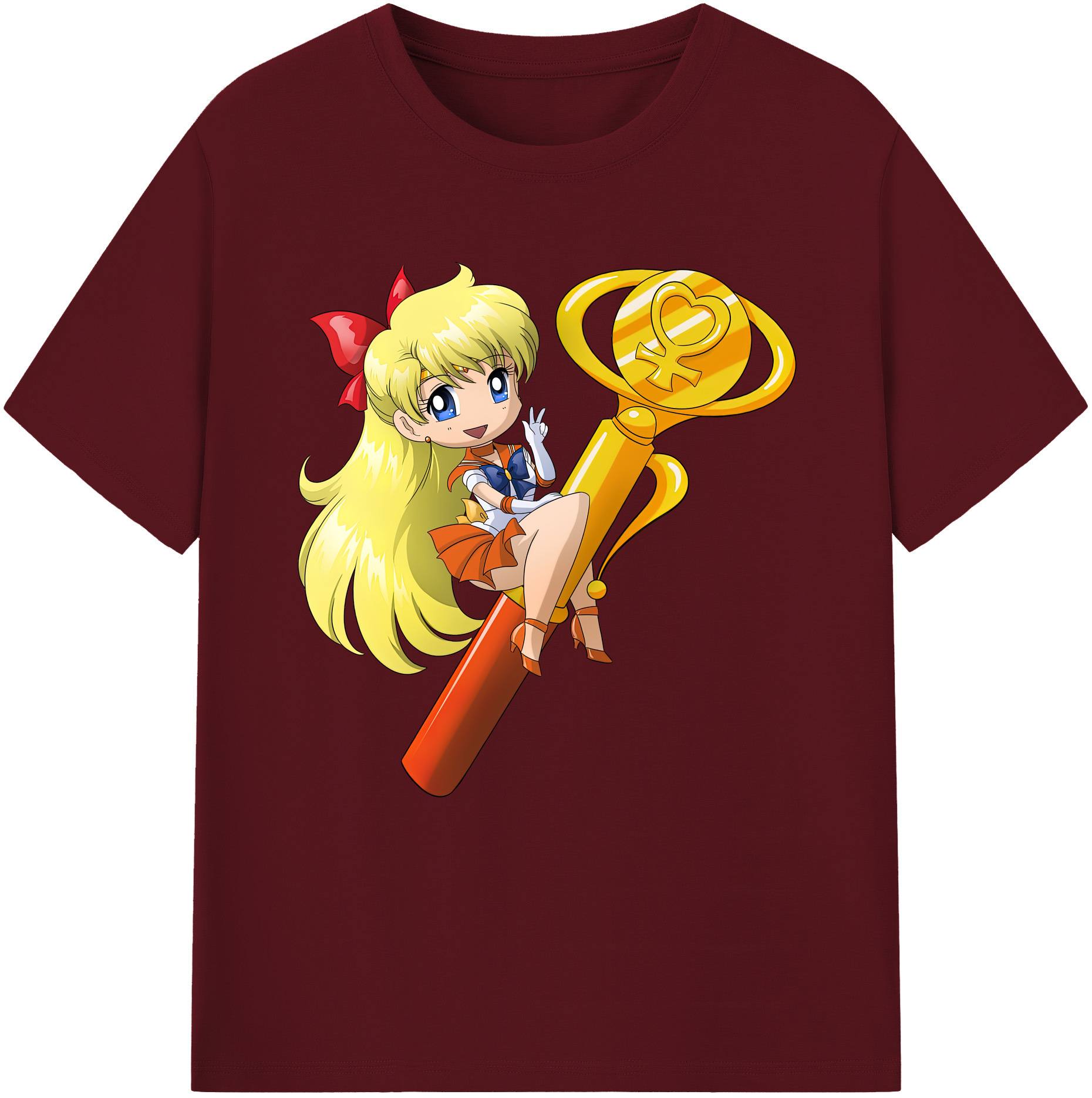 （画像用） 美少女戦士セーラームーン 愛野 美奈子 あいの みなこ Sailor Moon Aino Minako 綿100％半袖Tシャツ（フロントプリント）
